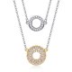 Two Tone  Circle Drop Necklace