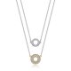 Two Tone  Circle Drop Necklace