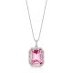 Will You Be Mine Pink Rectangle Gemstone Necklace